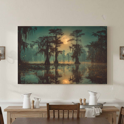 Gothic Swamp Canvas Wall Art – styled room view 2