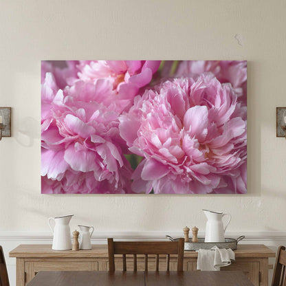 Pink Peony Canvas Wall Art – styled room view 3