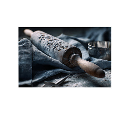 Rustic Kitchen Rolling Pin Canvas Art – styled room view 2