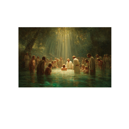 Baptism of Jesus Canvas Wall Art – styled room view 2