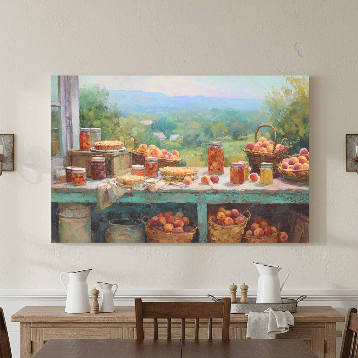 Peach Harvest Canvas Print – styled room view 4
