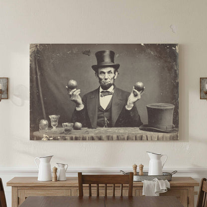 Lincoln Portrait Canvas Art – styled room view 2