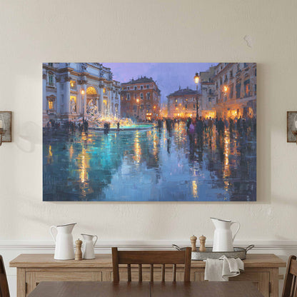 Trevi Fountain Canvas Print – styled room view 4