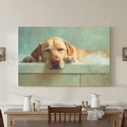 Labrador Retriever Bath Canvas Wall Art – styled room view 2
