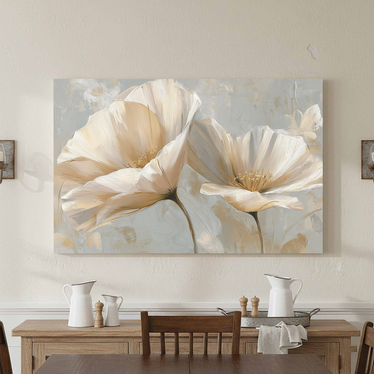 Abstract Floral Canvas Print – styled room view 3