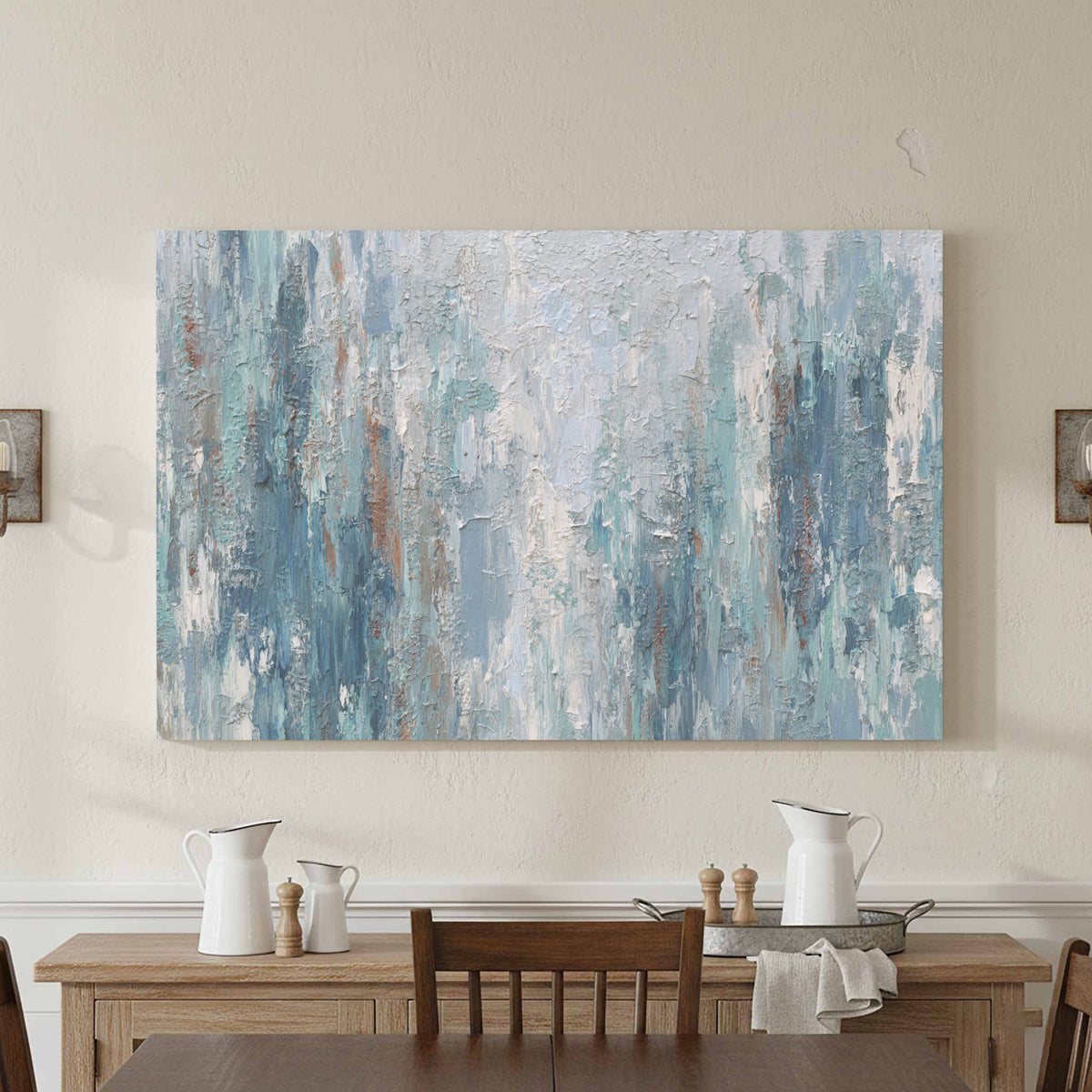 Abstract Forest Canvas Wall Art – styled room view 2