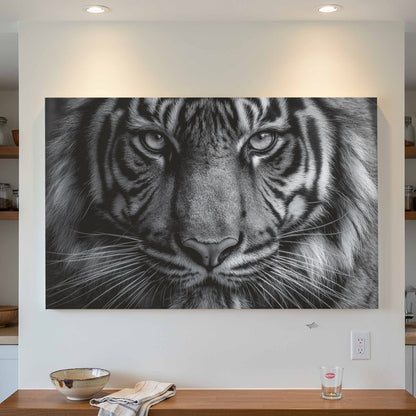 Bengal Tiger Portrait Canvas Art – styled room view 2