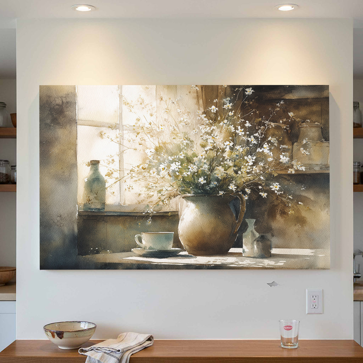 Watercolor Still Life Print – styled room view 4