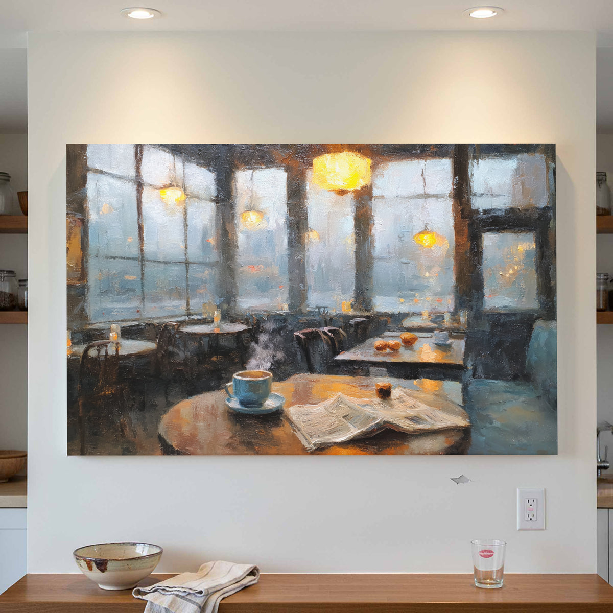 Coffee House Art Print – styled room view 3