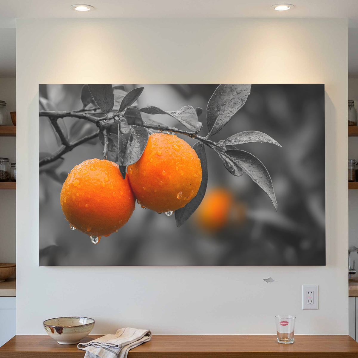 Orange Citrus Canvas Print – styled room view 2