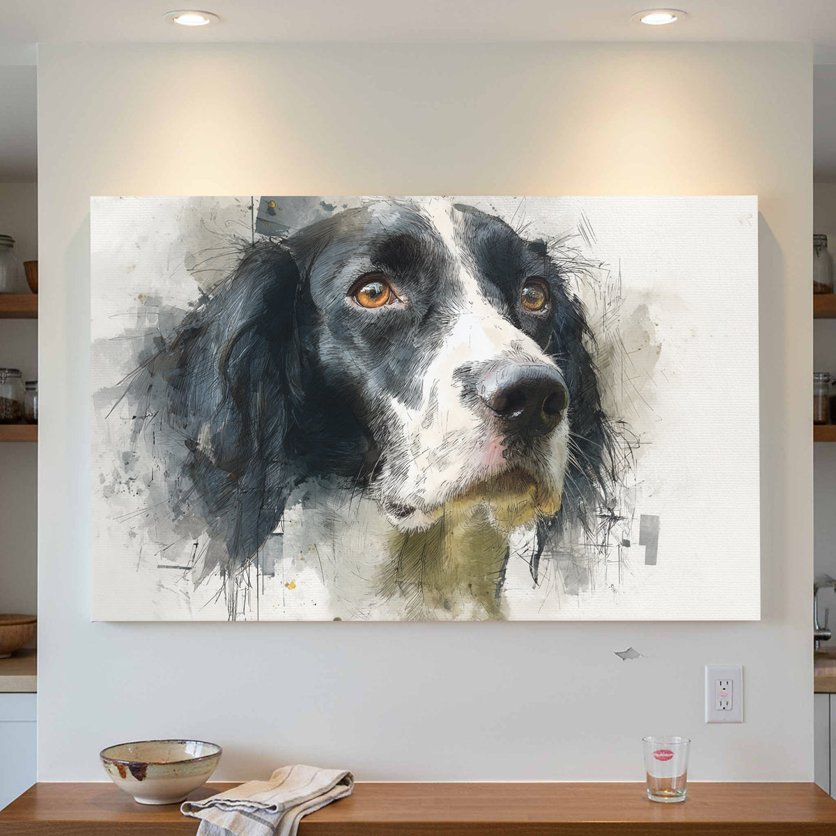 English Springer Spaniel Canvas Print – styled room view 2
