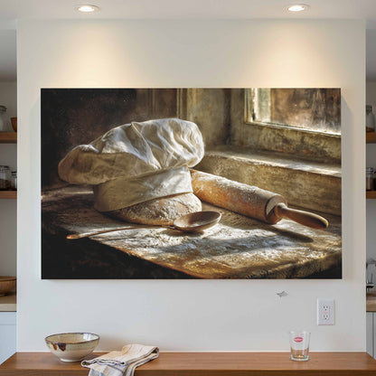 Rustic Kitchen Chef Hat Wall Art – styled room view 3