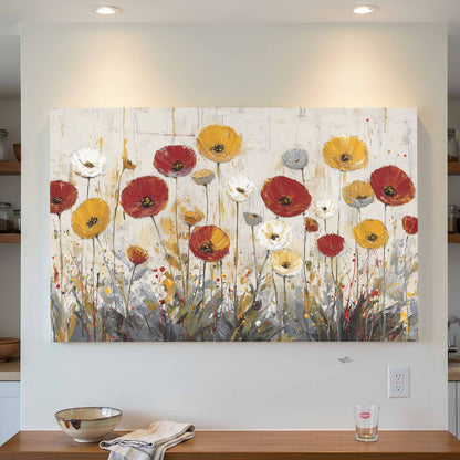 Contemporary Floral Canvas Art – styled room view 2