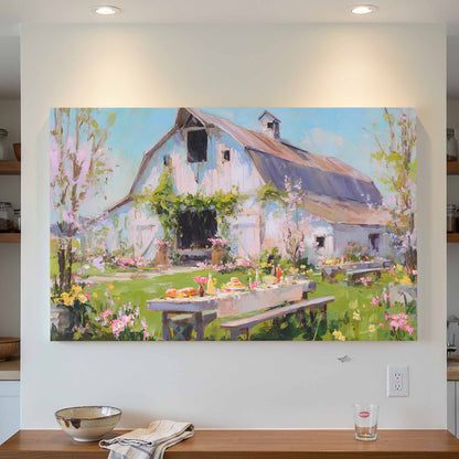 Spring Barn Wedding Canvas Print – styled room view 4