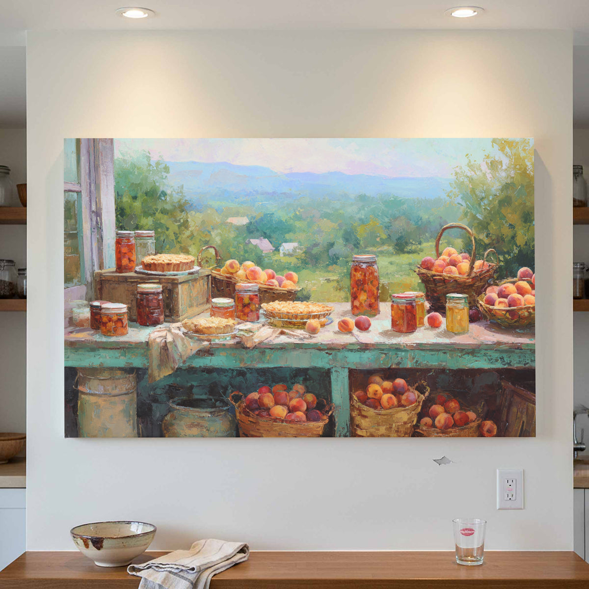 Peach Harvest Canvas Print – styled room view 5