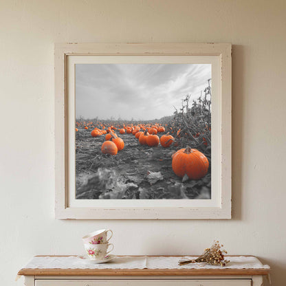Autumn Pumpkin Field Wall Art – styled room view 2