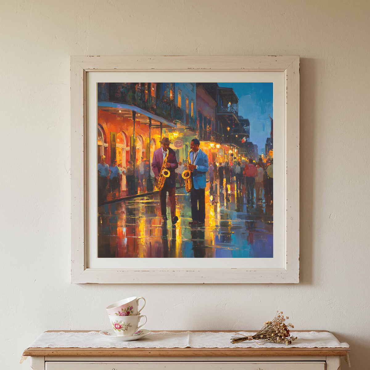 Jazz Musicians Canvas Wall Art – styled room view 2