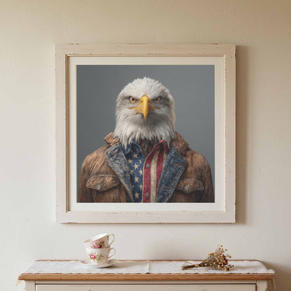 Patriotic Eagle Canvas Wall Art – styled room view 3