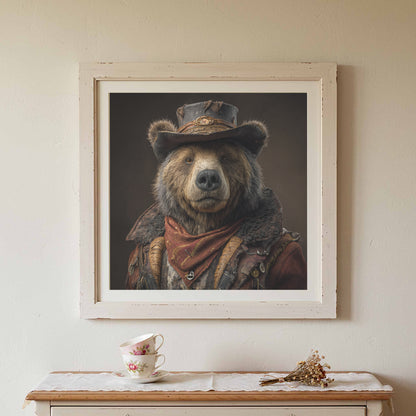 Western Bear Canvas Print – styled room view 2