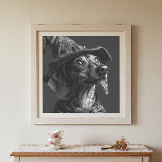 Dachshund Wizard Hat Canvas Print — product image 1