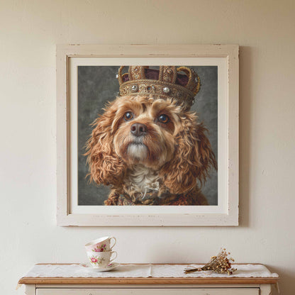 Cavapoo Dog Crown Canvas Print – styled room view 2