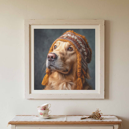 Golden Retriever German Hat Canvas Print — product image 5
