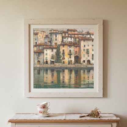 European Waterfront Canvas Print – styled room view 2