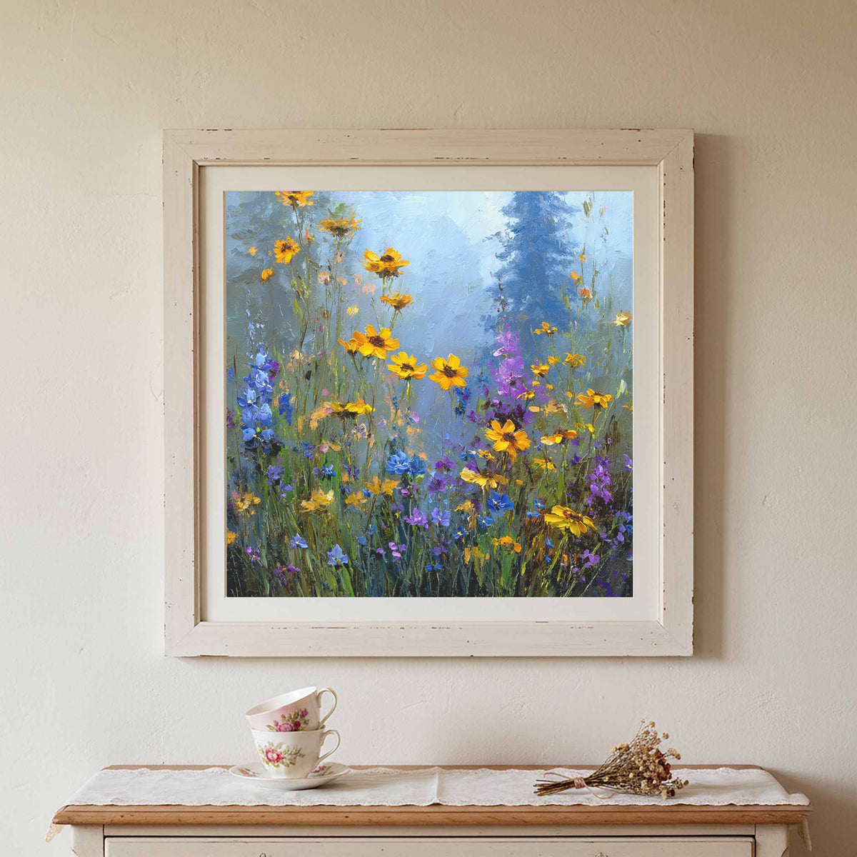 Wildflower Meadow Canvas Print – styled room view 2