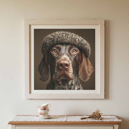 German Shorthaired Pointer Canvas Art – canvas print shown framed in a styled room