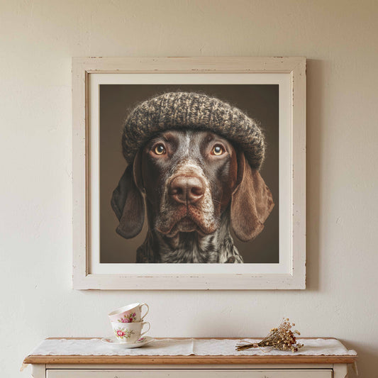 German Shorthaired Pointer Canvas Art – canvas print shown framed in a styled room