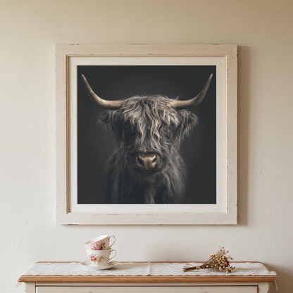 Highland Cow Canvas Print – styled room view 3