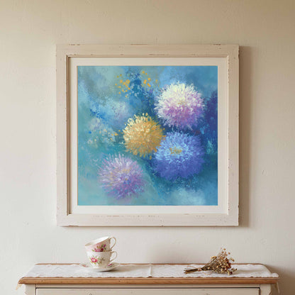 Abstract Floral Canvas Wall Art – styled room view 2