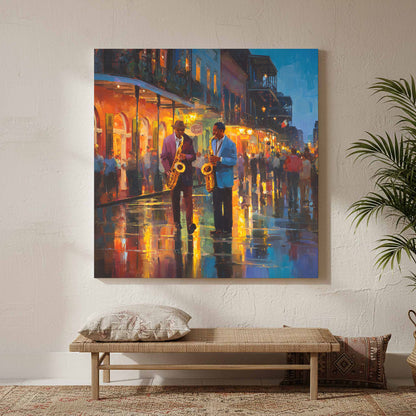 Jazz Musicians Canvas Wall Art – styled room view 3