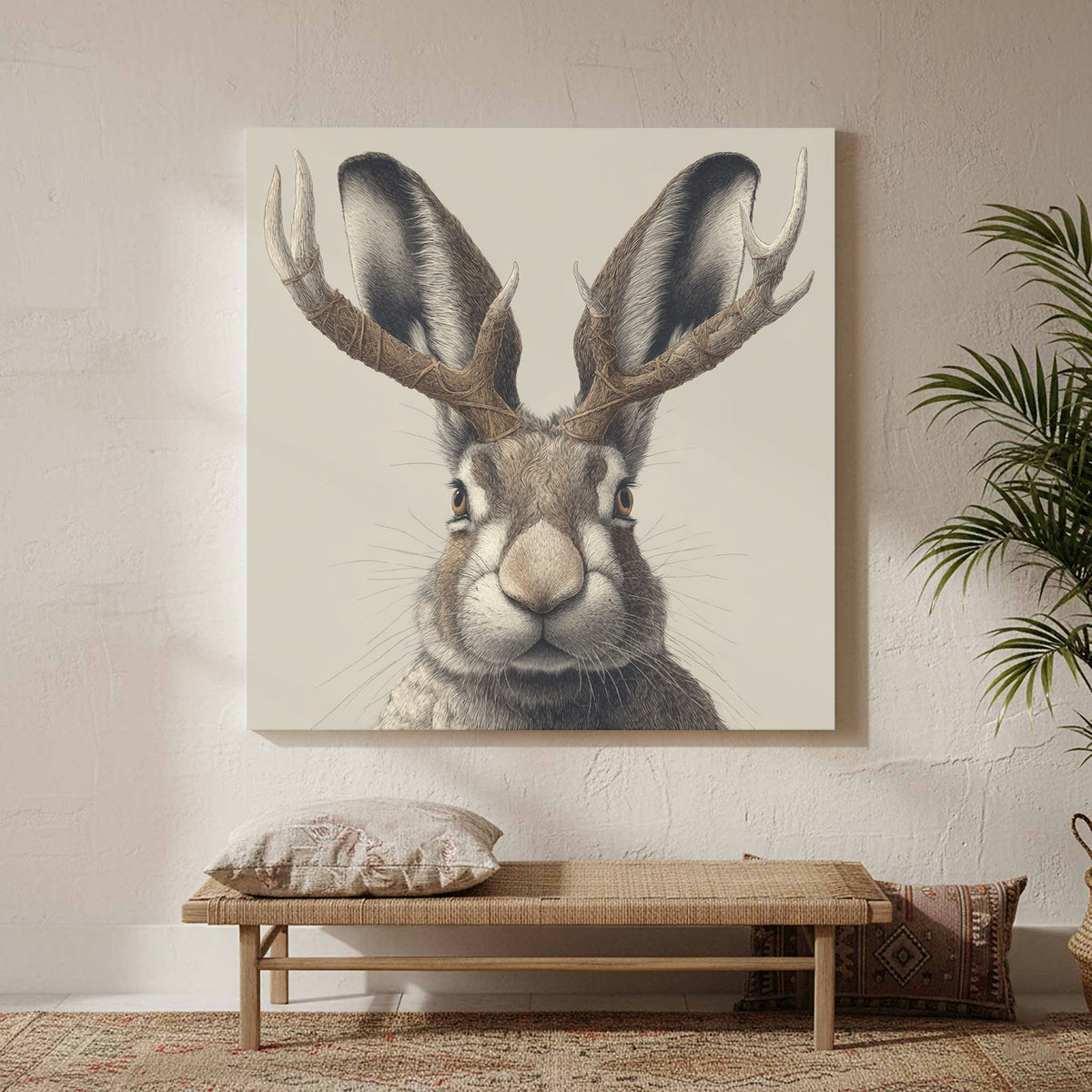 Jackalope Art Print – styled room view 2