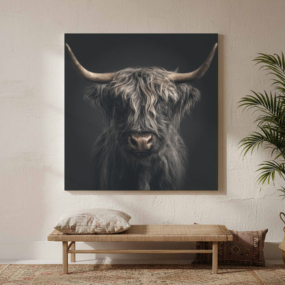 Highland Cow Canvas Print – styled room view 4