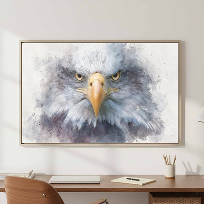 Bald Eagle Watercolor Canvas Print – styled room view 4