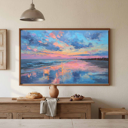 Cape Cod Beach Canvas Art – styled room view 3