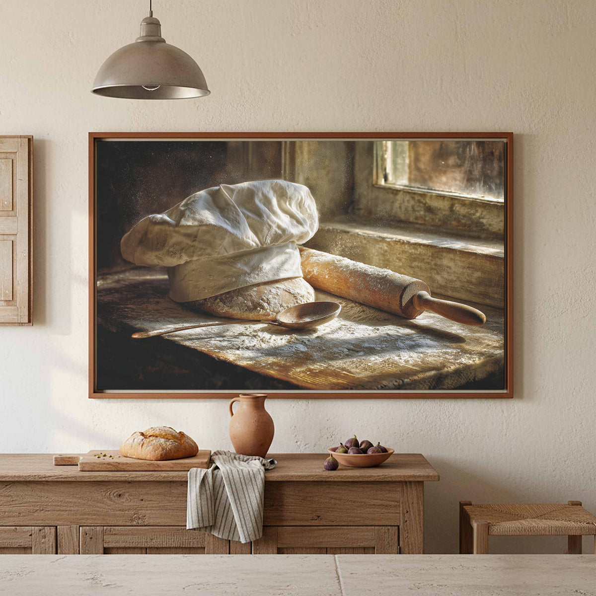Rustic Kitchen Chef Hat Wall Art – styled room view 4