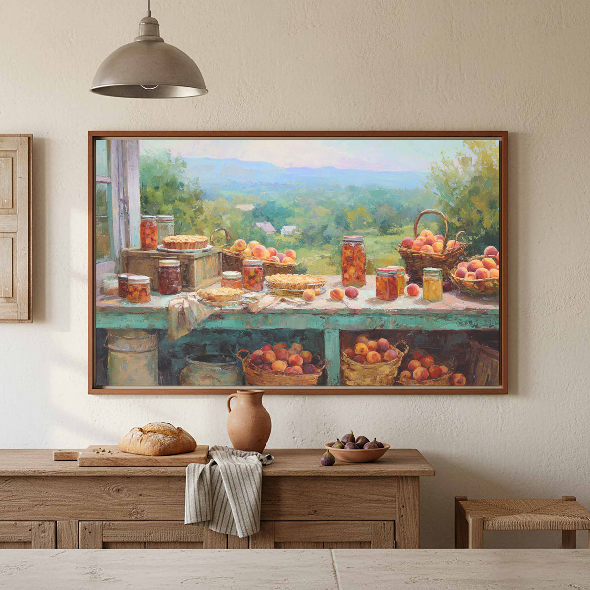 Peach Harvest Canvas Print – styled room view 6