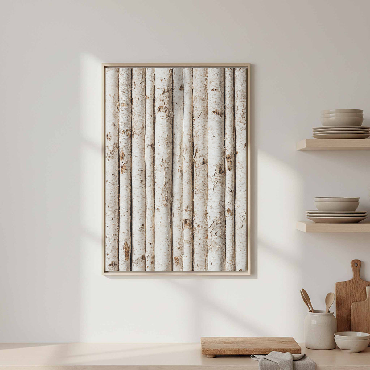 Birch Tree Canvas Wall Art – styled room view 4