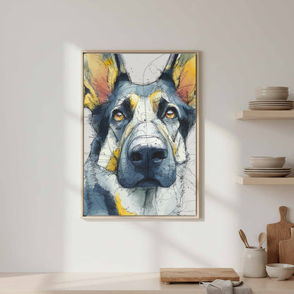 German Shepherd Canvas Wall Art – styled room view 4