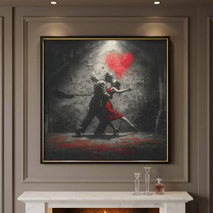 Passionate Tango Canvas Wall Art – styled room view 2