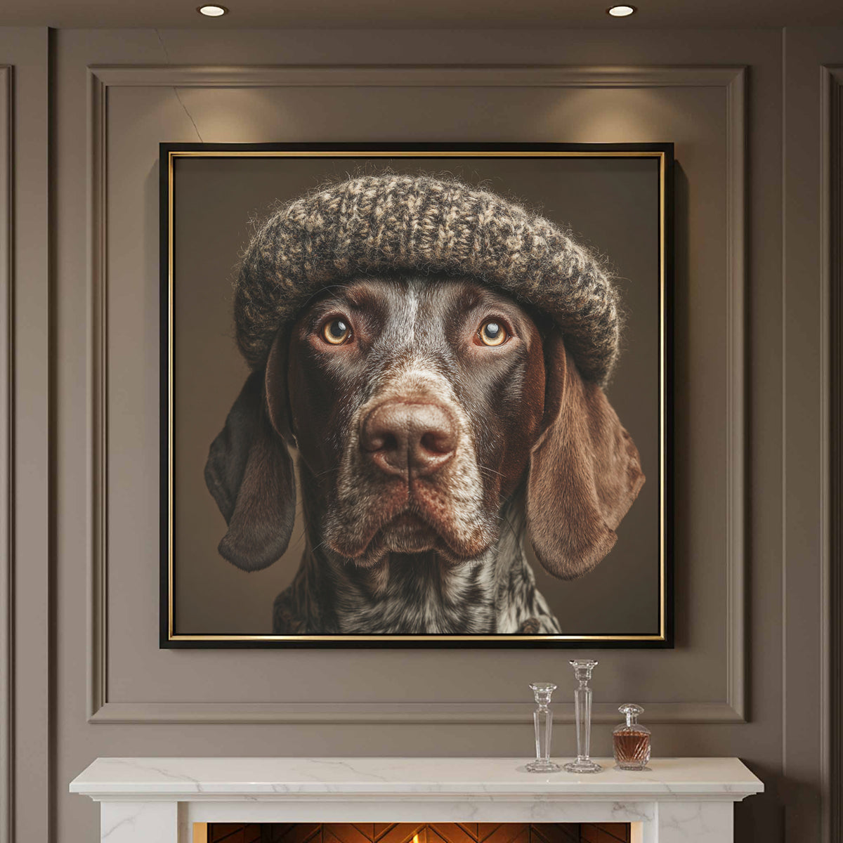 German Shorthaired Pointer Canvas Art – styled room view 2