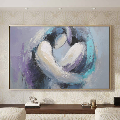 Abstract Intimacy Canvas Wall Art – styled room view 4