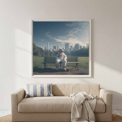 Astronaut Canvas Wall Art – styled room view 5
