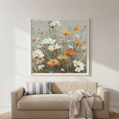 Vintage Wildflower Canvas Print – styled room view 5