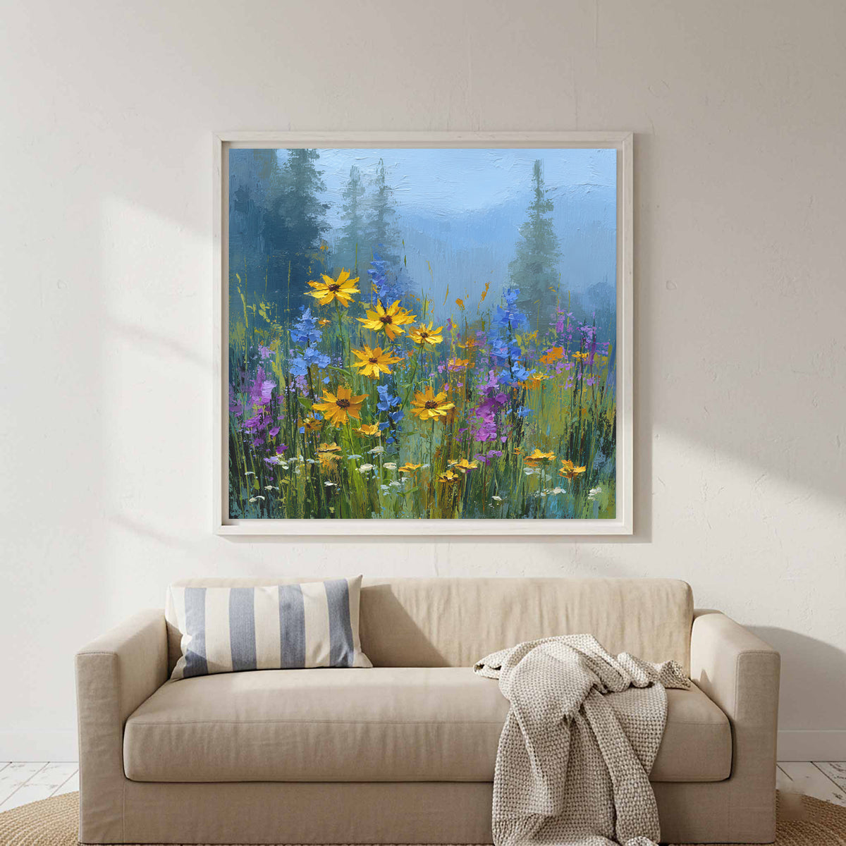 Wildflower Meadow Canvas Print – styled room view 5