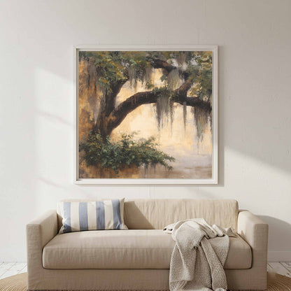 Oak Tree Canvas Wall Art – styled room view 5