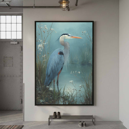 Great Blue Heron Canvas Print – styled room view 4