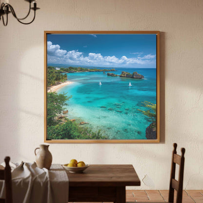 Tropical Beach Canvas Print – styled room view 5